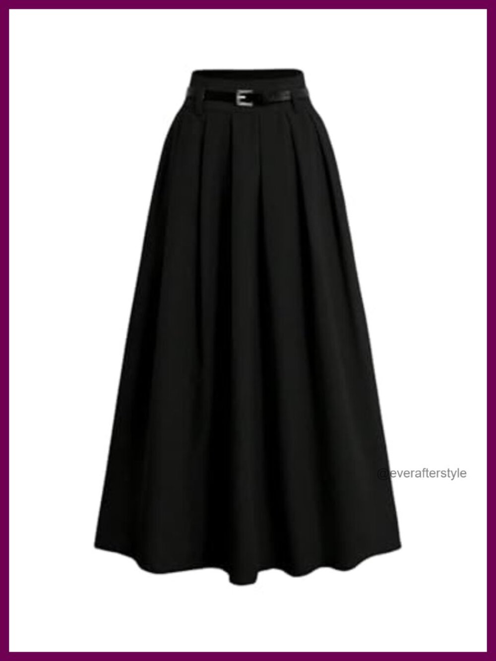 Pleated Maxi Skirt A Line High Waist Pockets Lightweight Polyester